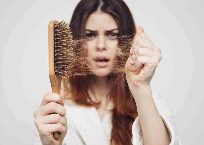 Young woman trying to figure out How to Stop Hair Fall