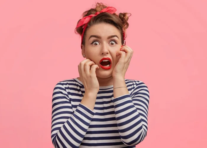 Young woman with itchy skin